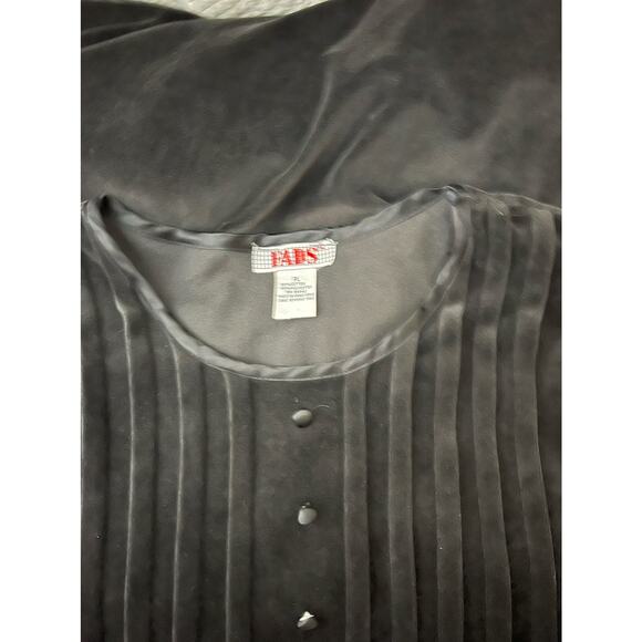 Vintage 90s fads Grunge black Velvet Modest Maxi Dress Long sleeve USA Sz L - Picture 7 of 11